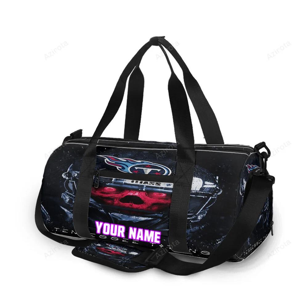 Tennessee titans skull v14 personalized name travel bag gym bag 2455 Travel Bag