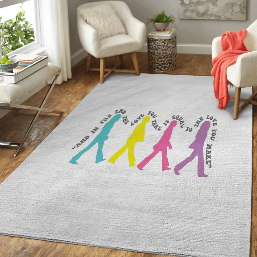 The beattles song lyrics music rug living room rug home decor room carpet Rectangle Rug