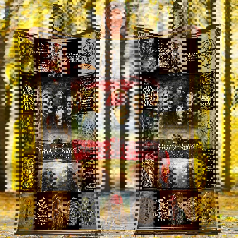 The pirates of caribbean blanket, pirates of the caribbean at worlds end, jack sparrow fleece blanket, couch sofa blanket Quilt Blanket