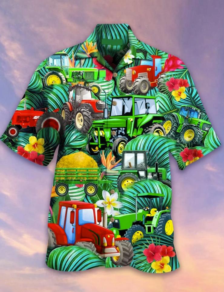 Tractor tropical hawaiian shirt Hawaii Shirt Shorts & Flip Flops