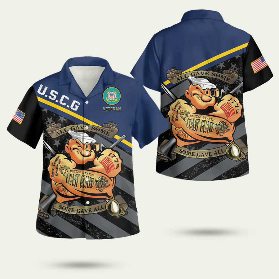 Us coast guard popeye veteran all gave some some gave all hawaiian shirt Hawaii Shirt Shorts & Flip Flops
