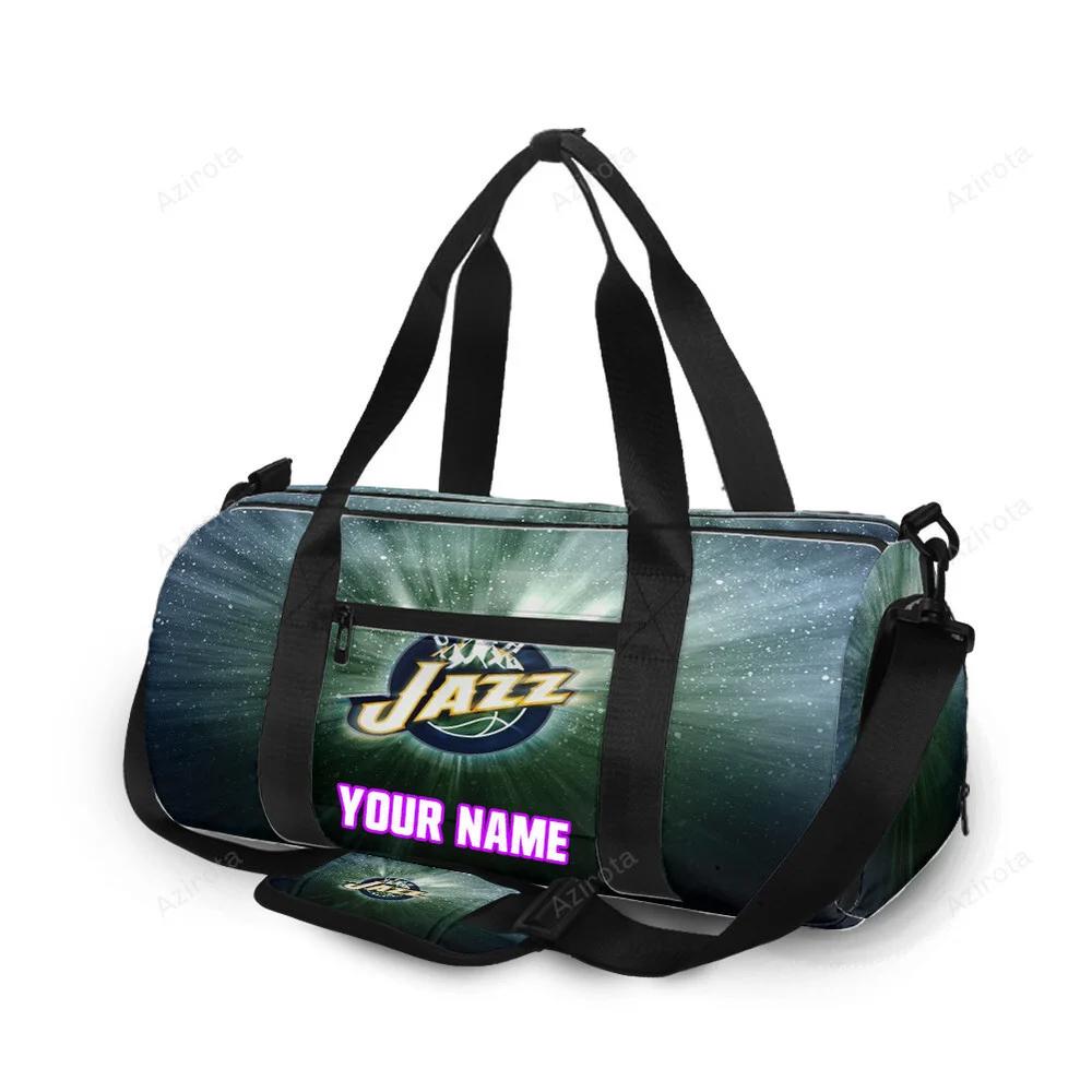 Utah jazz emblem v46 personalized name travel bag gym bag 2507 Travel Bag