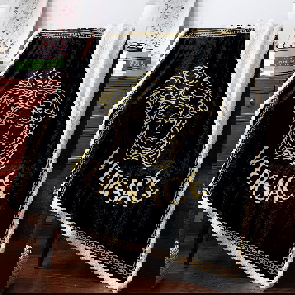 Versace luxury brand premium logo blanket fleece home decor 167 Blanket Fleece