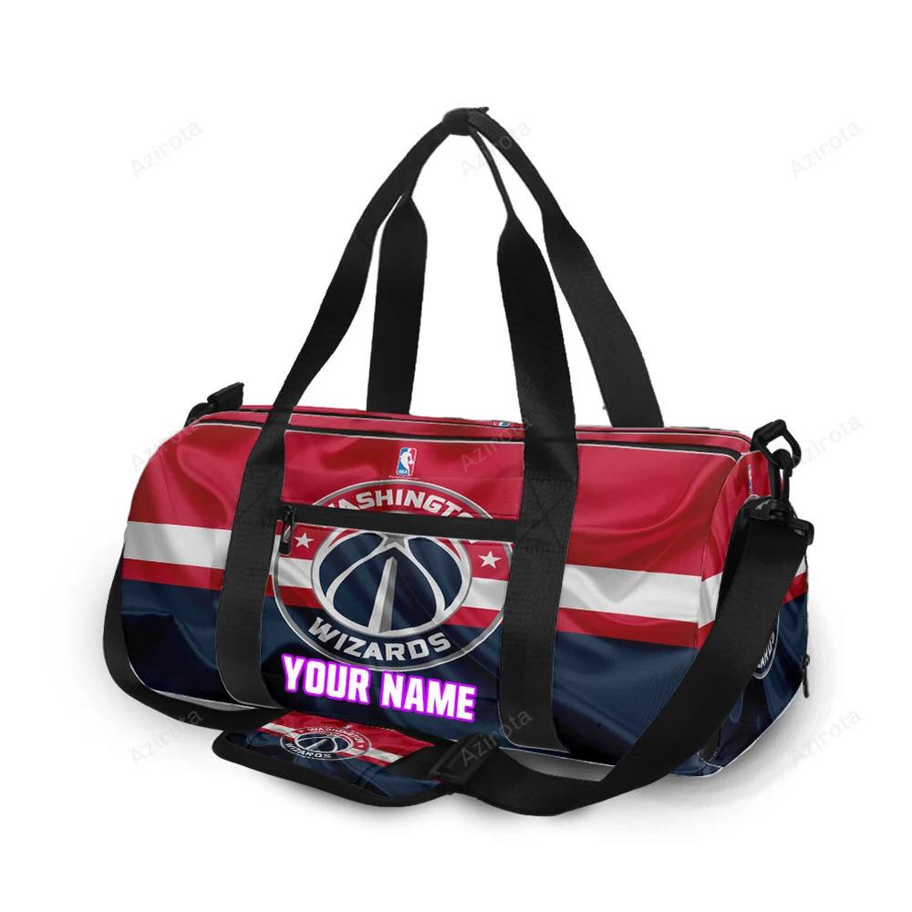 Washington wizards blue red silk personalized name travel bag gym bag 2441 Travel Bag
