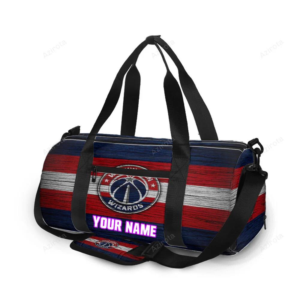Washington wizards red white wood personalized name travel bag gym bag 2622 Travel Bag