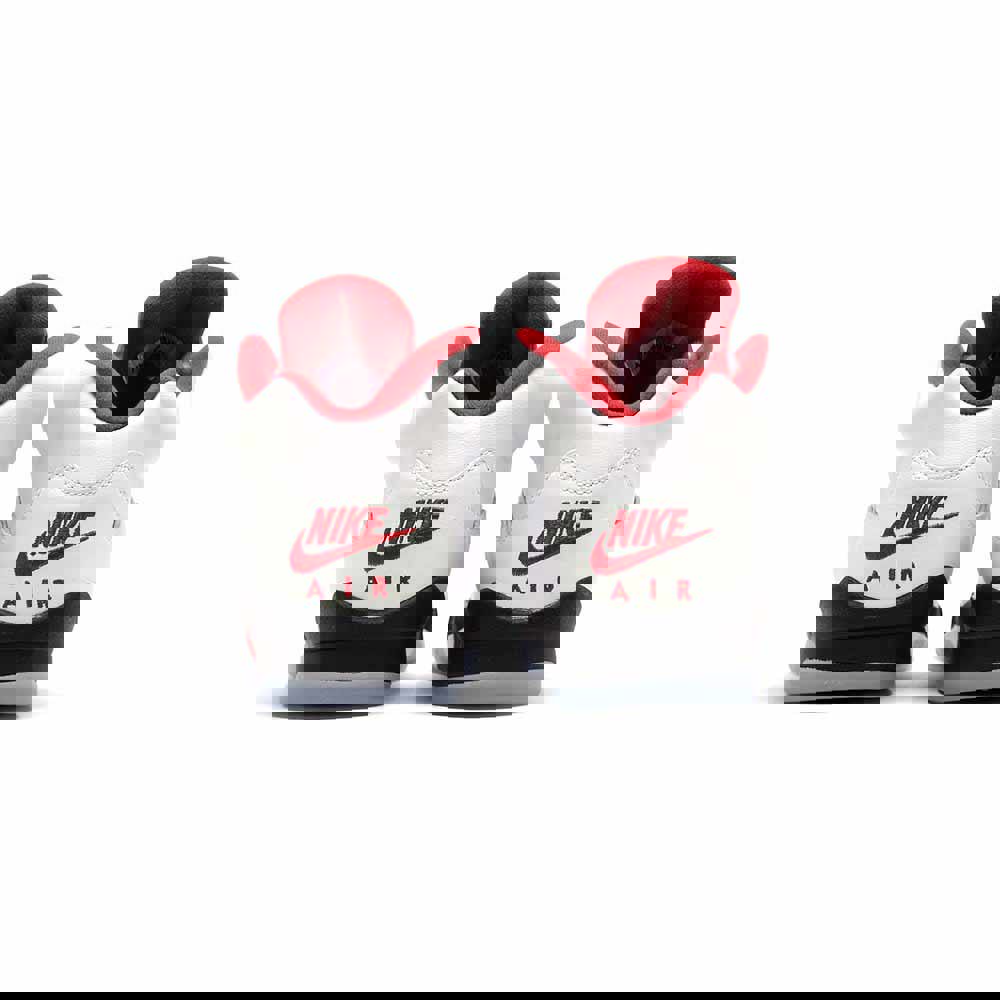 Youth air jordan 5 retro gs fire red silver tongue