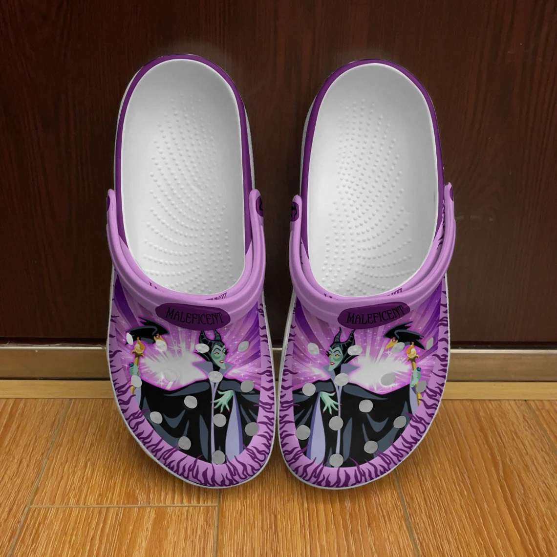 Crocs outfit - maleficent villian purple black ombre disney graphic cartoon unisex crocs clogs crocband shoes - 1392 Crocs Outfit