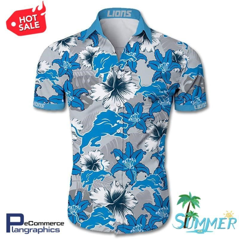 Detroit lions hawaiian aloha shirt hawaiian shorts beach short shirt Hawaii Shirt Shorts & Flip Flops