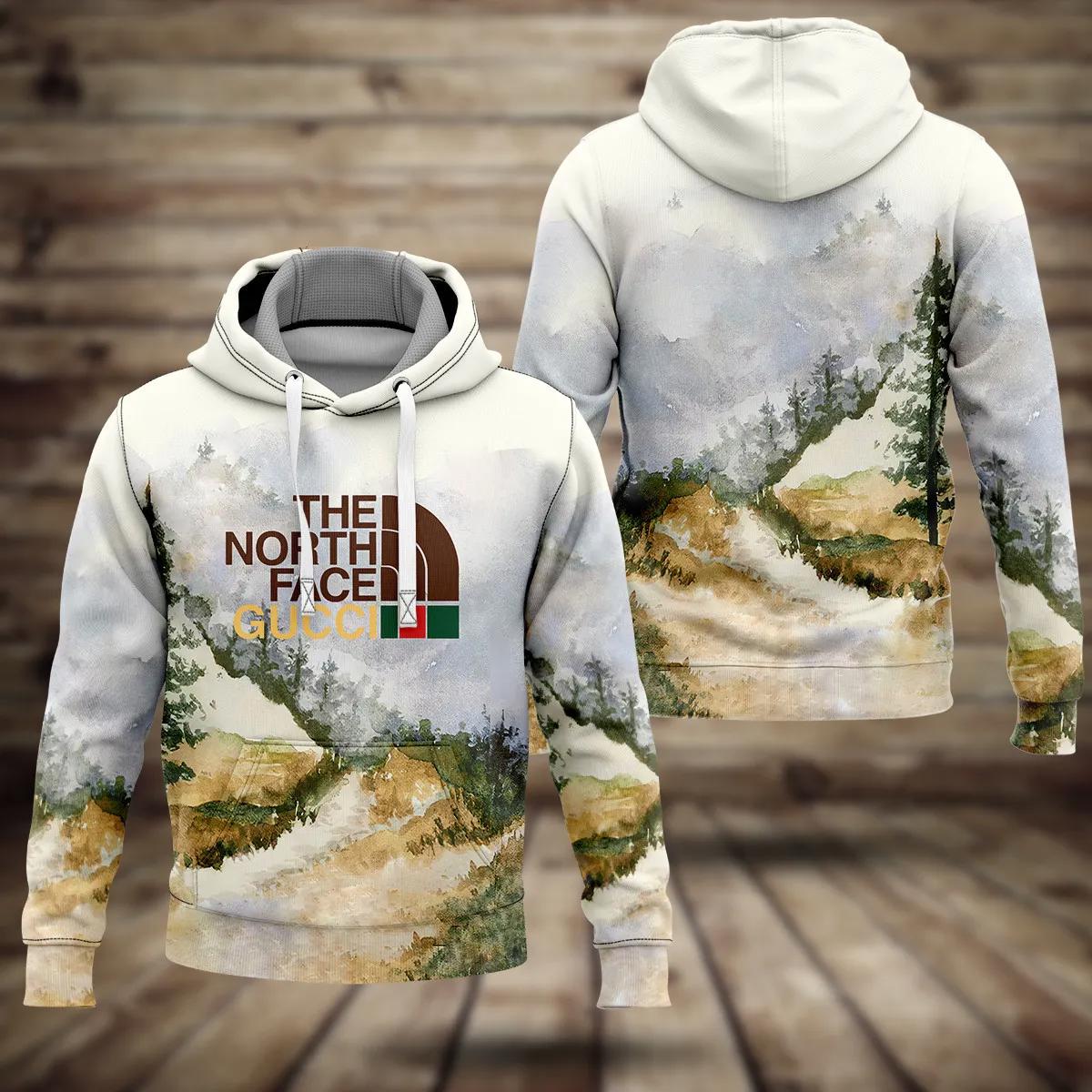 Gucci the north face hoodie luxury brand clothing clothes outfit for men Hoodie 3D