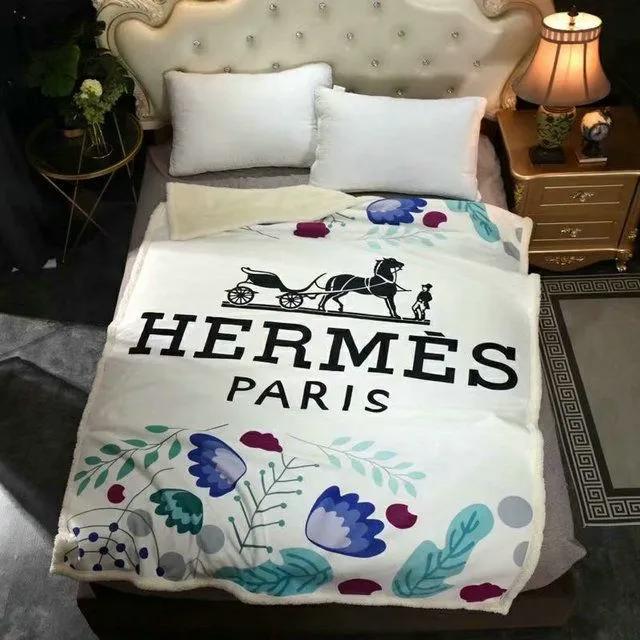 Hermes paris luxury brand premium blanket fleece home decor 45 Blanket Fleece