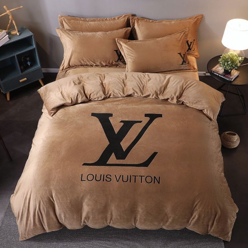 Lv type 127 bedding sets duvet cover lv bedroom sets luxury brand bedding Bedding Sets