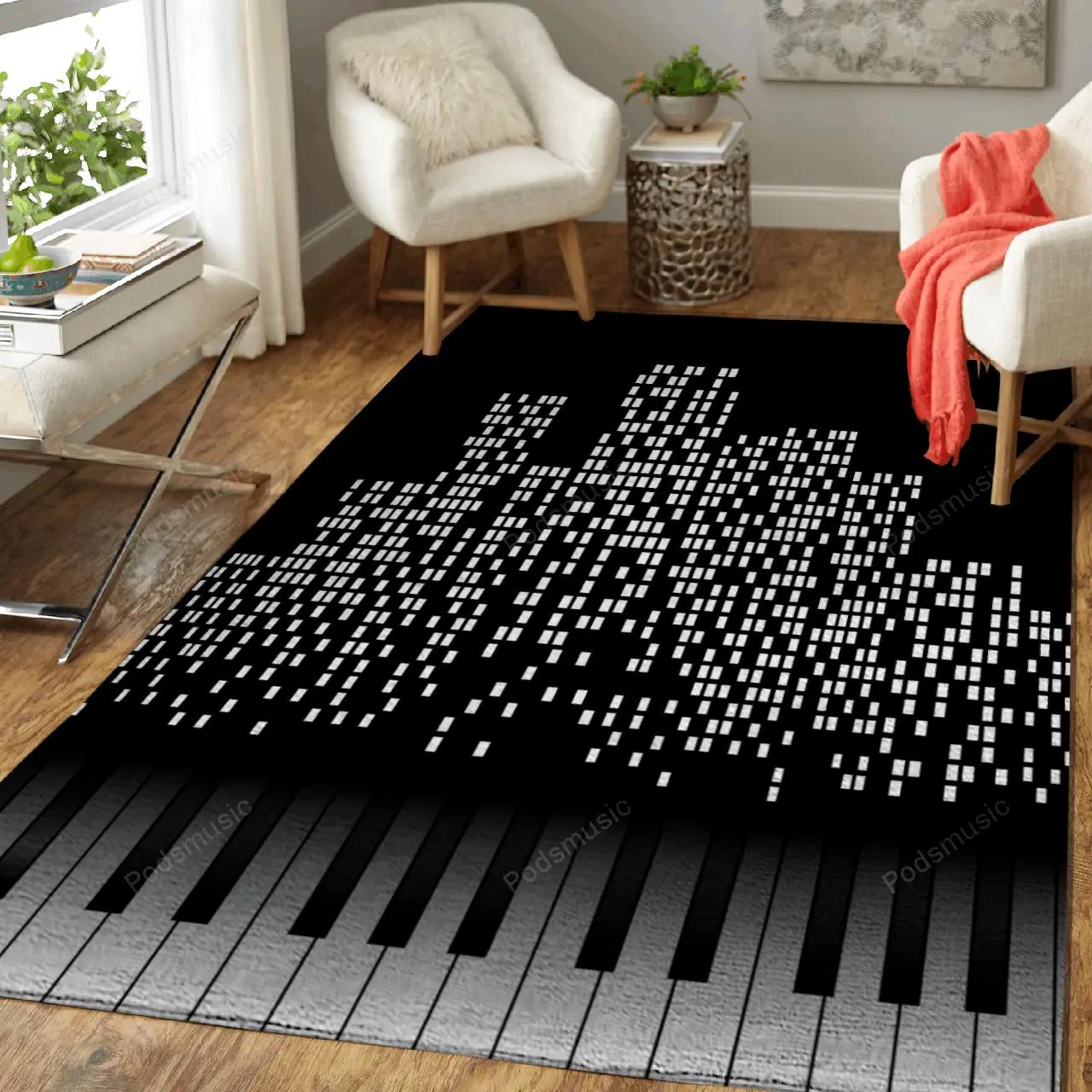 Music city musical art for fans area rug living room carpet rug regtangle carpet floor decor home decor Rectangle Rug