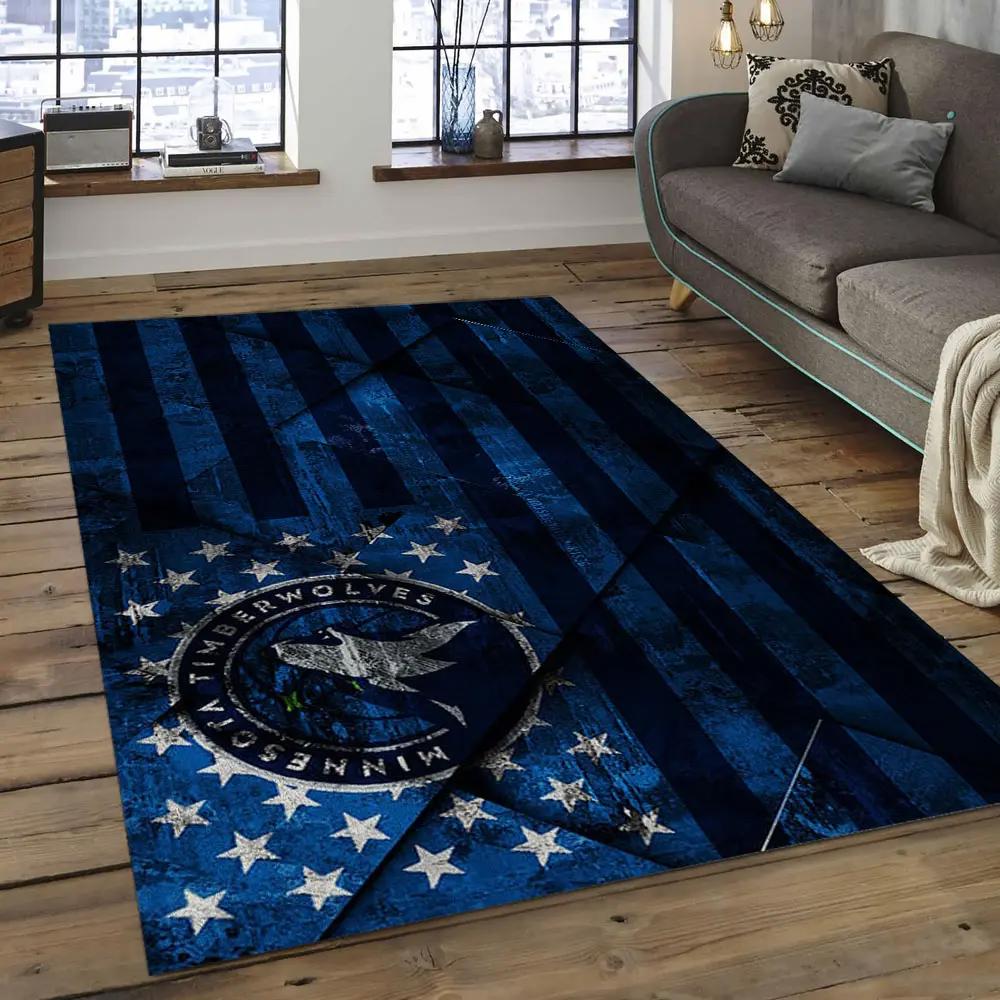 Nba minnesota timberwolves basketball legend team logo rectangle area mt19 Rectangle Rug