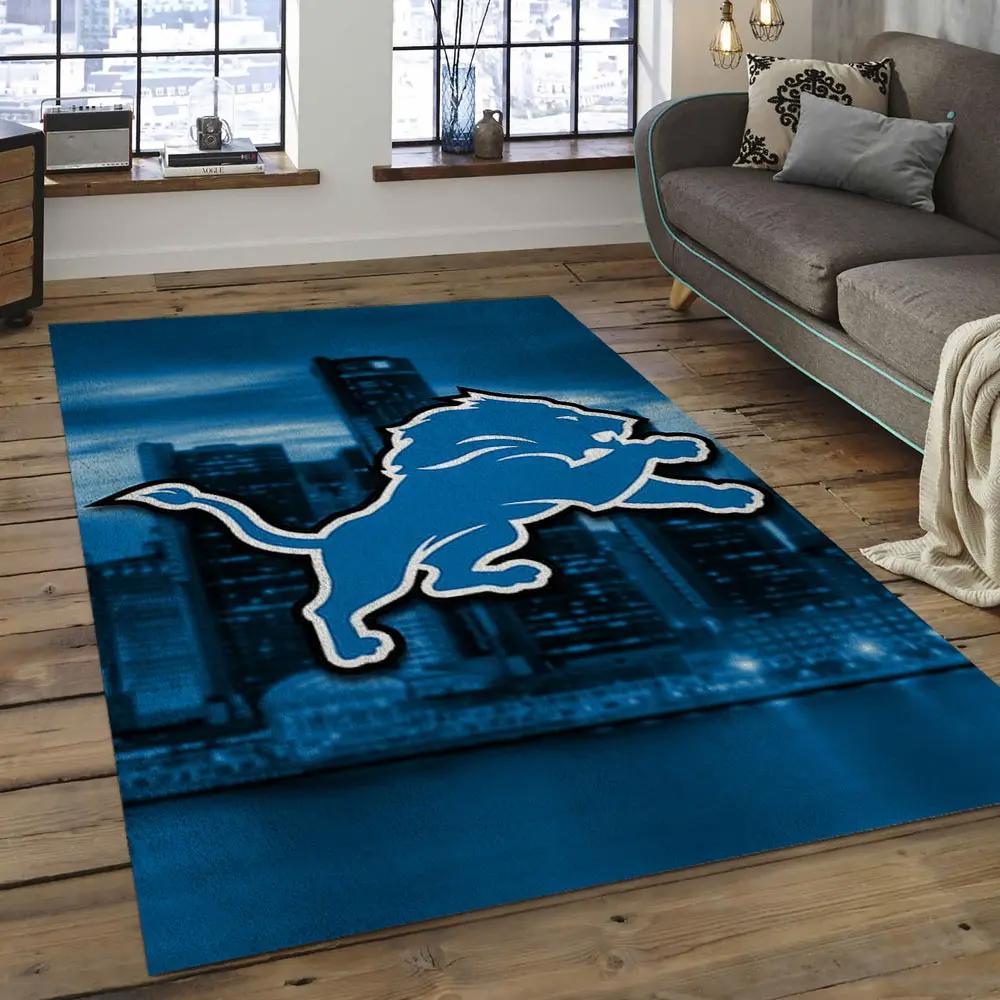 Nfl detroit lions football team logo rectangle area rug dl02 Rectangle Rug