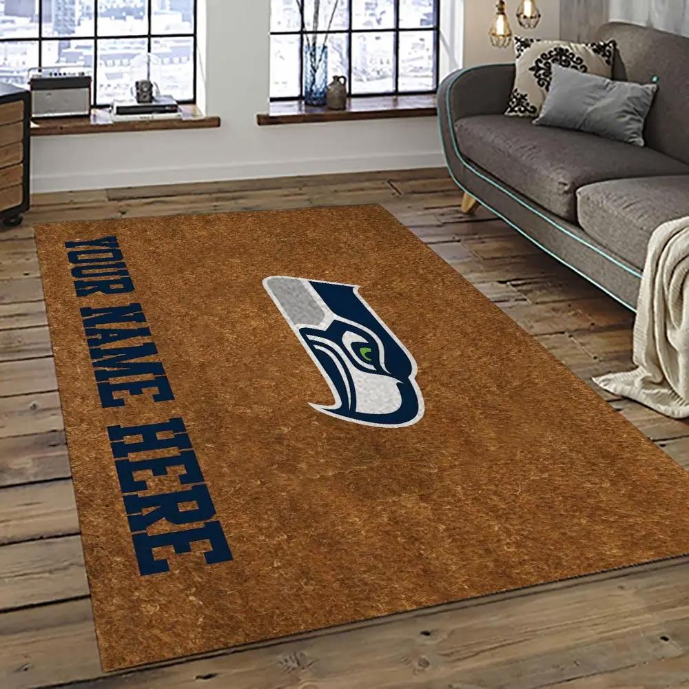 Nfl seattle seahawks football team logo sport carpet area rug home decor best gift for friends ss30 Rectangle Rug