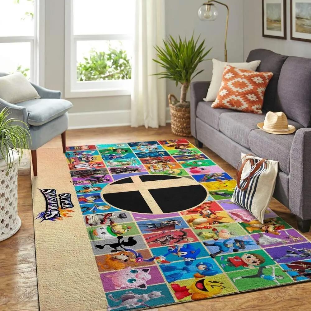 Super smash bros. area rug gaming carpet gamer living room rugs rug regtangle carpet floor decor home decor v1230 Rectangle Rug