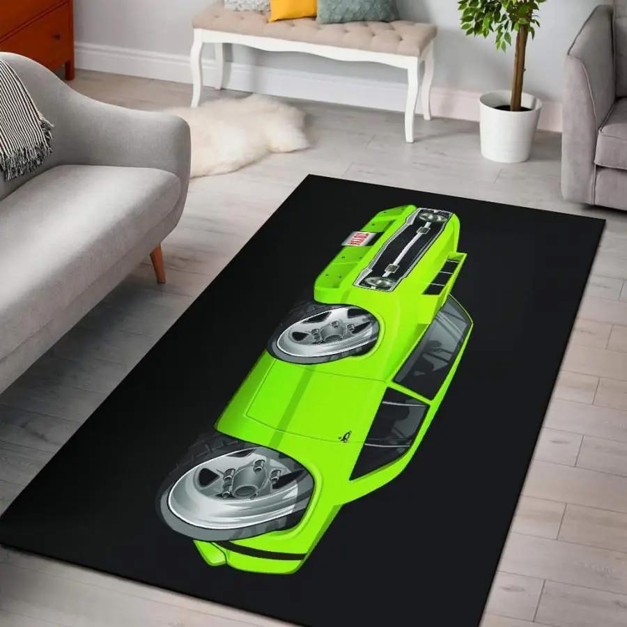1969 dodge dart cart art area rug living room rug home decor carpets black background Rectangle Rug