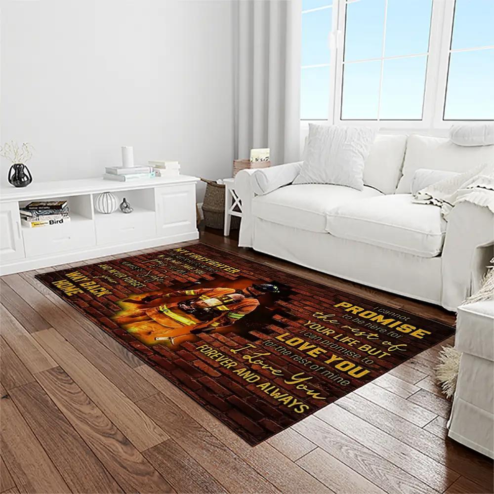 A letter to my dad, my father is a firefighter quote area rug meaningful gift for father’s day 02 Rectangle Rug