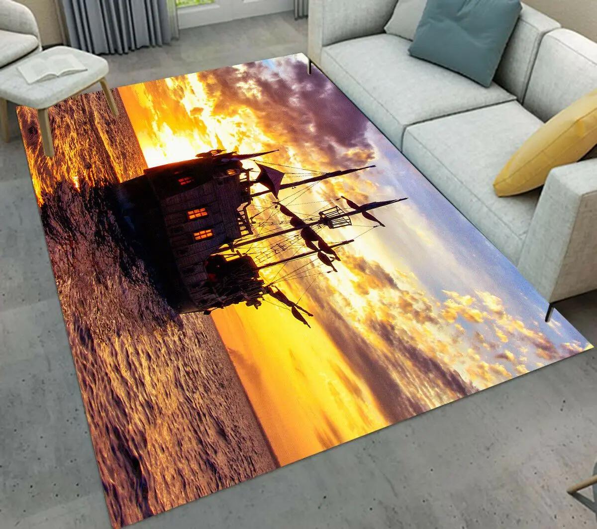 Afterglow seascape boat dhc04100010mdr rug living room rug home decor Rectangle Rug