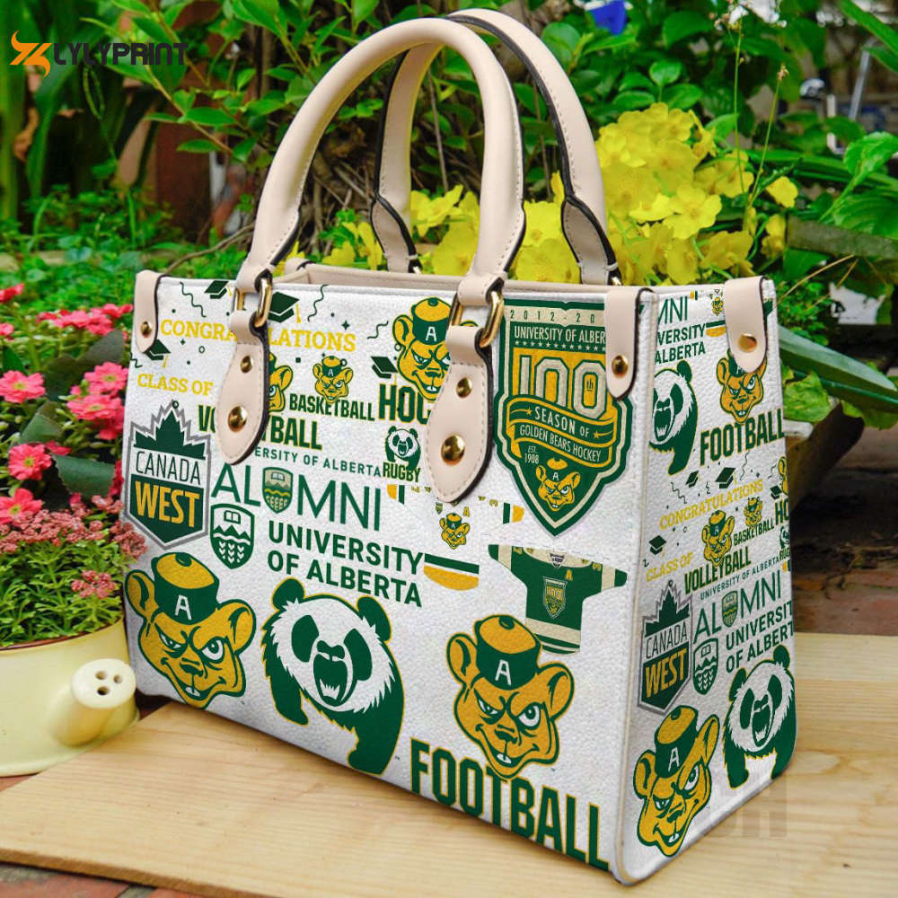 Alberta golden bears leather handbag 1 3273 Women Leather Hand Bag