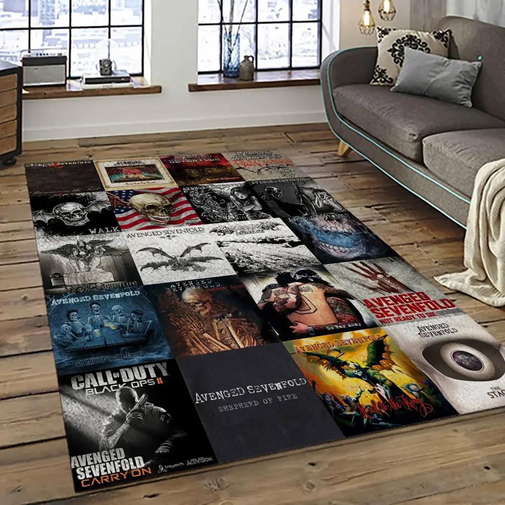 Avenged sevenfold heavy metal band music metalheads carpet area rug home decor best gift for friends as1 Rectangle Rug