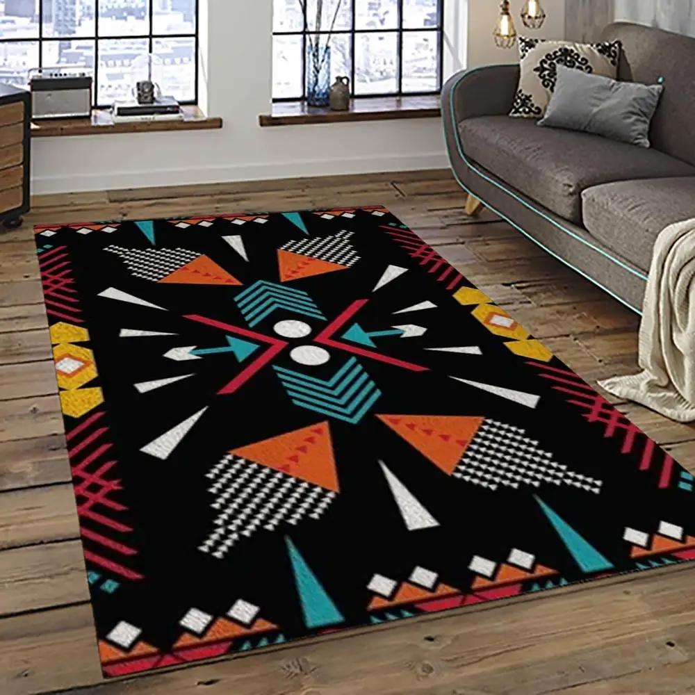 Aztec southwestern geometric shape pattern carpet area rug best gift for home decor event gift asg72 Rectangle Rug