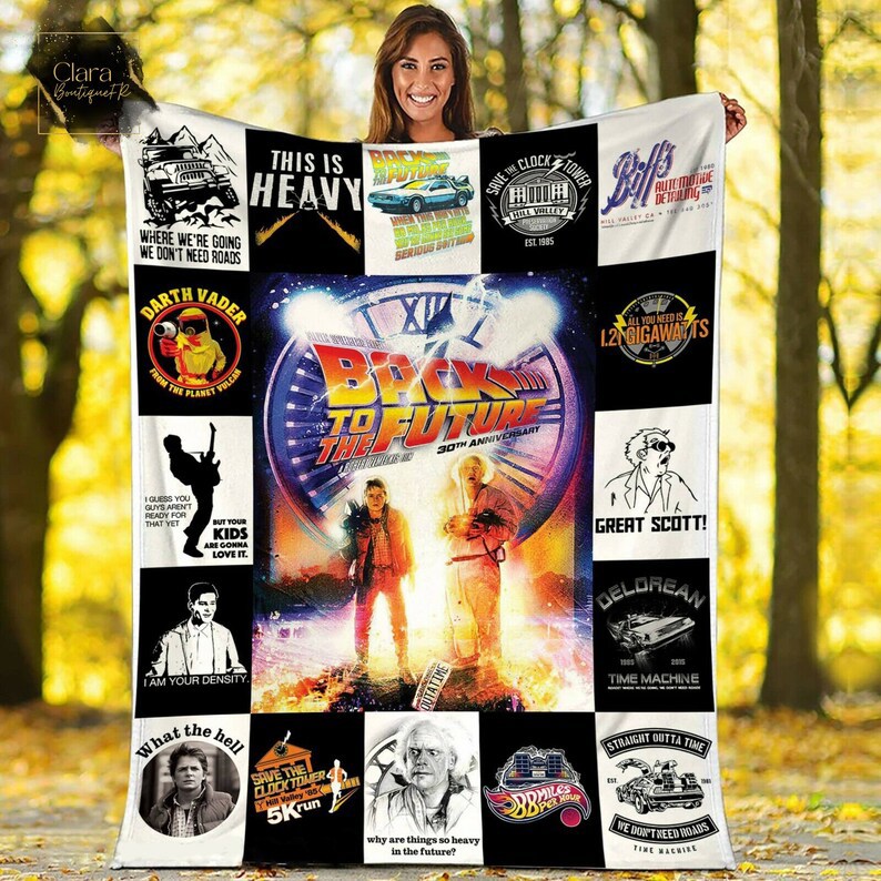 Back to the future marty mcfly fleece blanket, mink sherpa blanket, back to the future movie blanket, science fiction film quilt Quilt Blanket