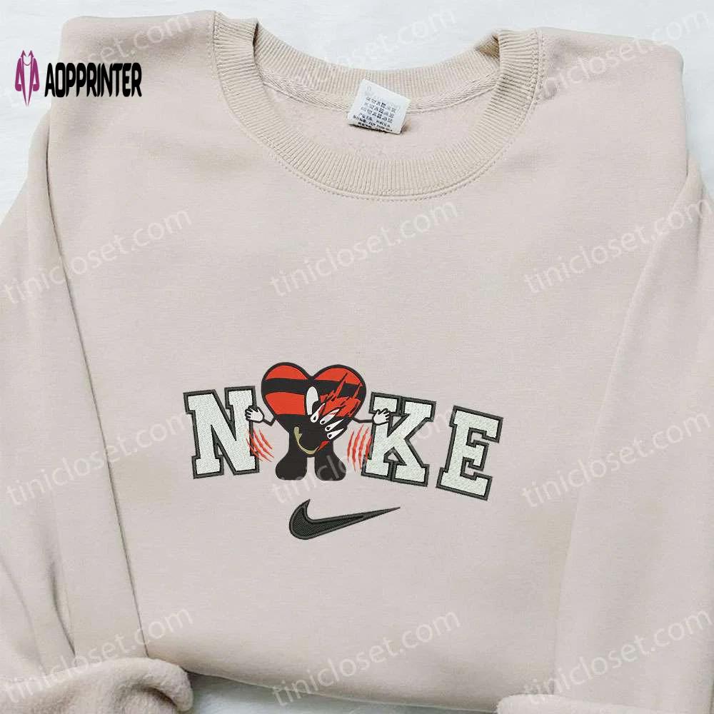 Bad bunny freddy krueger x nike embroidered sweatshirt – movie halloween shirt best gift ideas Embroidered Shirt