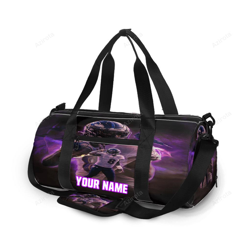 Baltimore ravens lamar jackson 8 v8 personalized name travel bag gym bag 839 Travel Bag