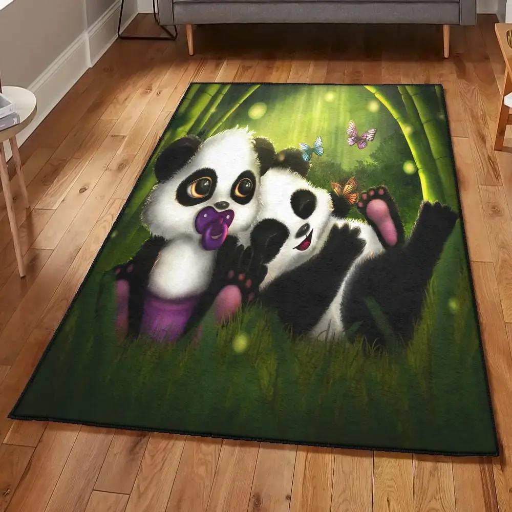 Bamboo panda area rugs, panda rug Rectangle Rug