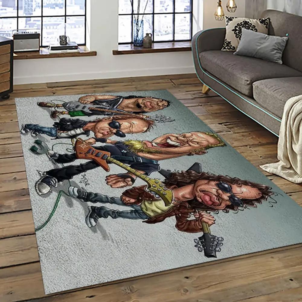 Band metallica music carpet rectangle area rug for living room bedroom decor ma18 Rectangle Rug