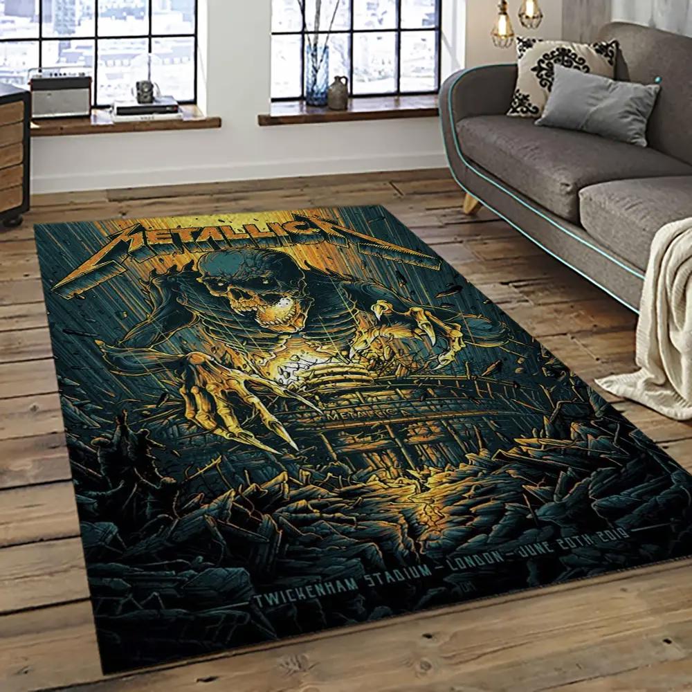 Band metallica music carpet rectangle area rug for living room bedroom decor ma36 Rectangle Rug