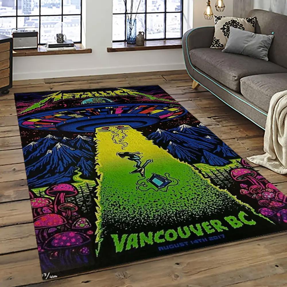 Band metallica music carpet rectangle area rug for living room bedroom decor ma39 Rectangle Rug