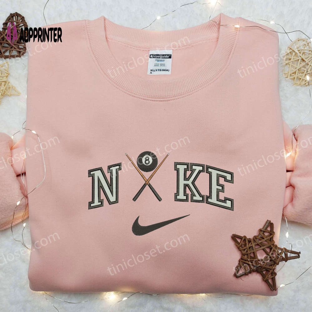 Billiard x swoosh nike embroidered shirt: sporty & stylish nike shirt Embroidered Shirt