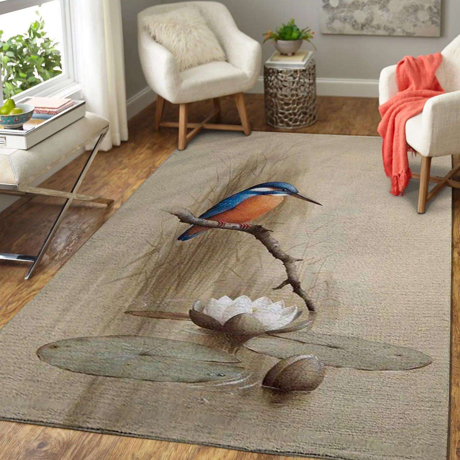 Bird & flower area rug ofd 1910162 area rug living room carpet rug regtangle carpet floor decor home decor Rectangle Rug
