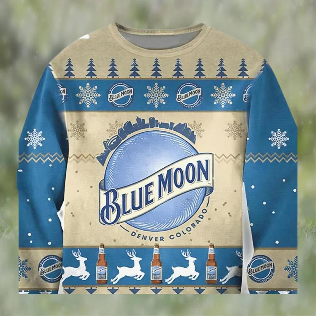 Blue moon ugly christmas sweater, faux wool sweater, international beer day, gifts for beer lovers, best christmas gifts for 2022 ? prinvity Christmas Ugly Sweater
