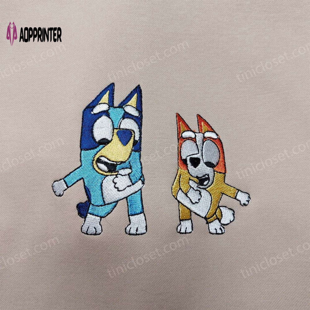 Bluey and bingo embroidered shirt – cute disney design Embroidered Shirt