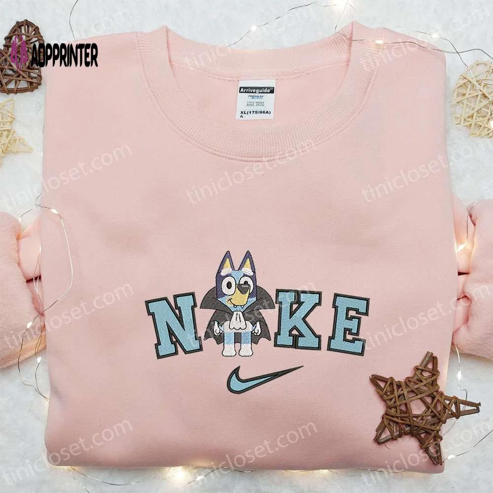 Bluey heeler nike embroidered hoodie: cool sweatshirt for halloween Embroidered Shirt