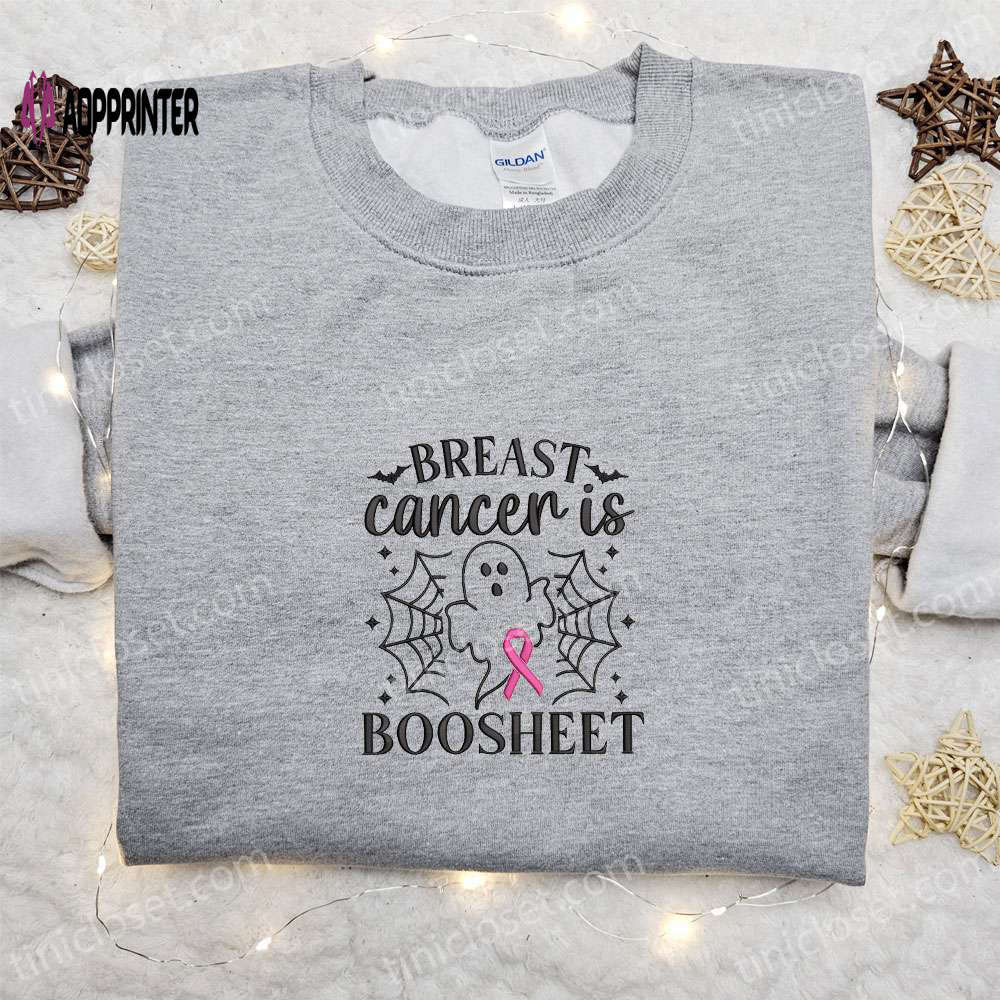 Breast cancer is boo sheet embroidered shirt – unique halloween gift idea Embroidered Shirt