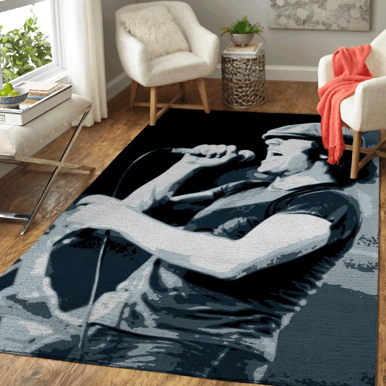 Brian johnson ac dc band pop art area rug area rug living room carpet rug regtangle carpet floor decor home decor Rectangle Rug