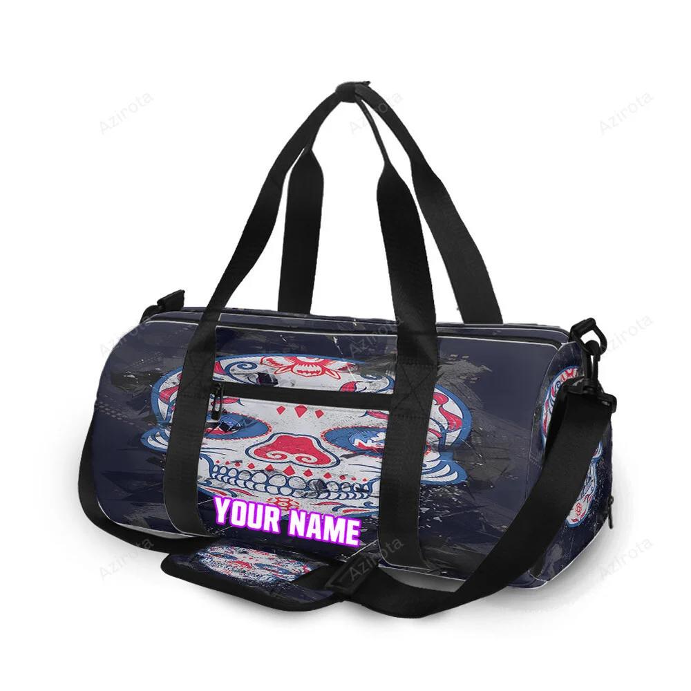 Brooklyn nets skull purple personalized name travel bag gym bag 8 Travel Bag