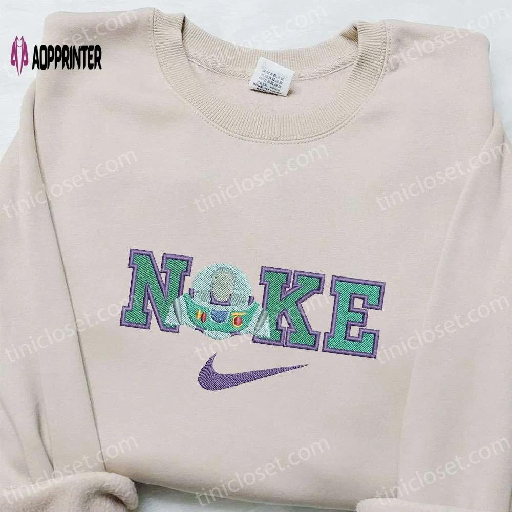 Buzz lightyear x nike cartoon embroidered shirt – best birthday gift idea with nike inspiration Embroidered Shirt