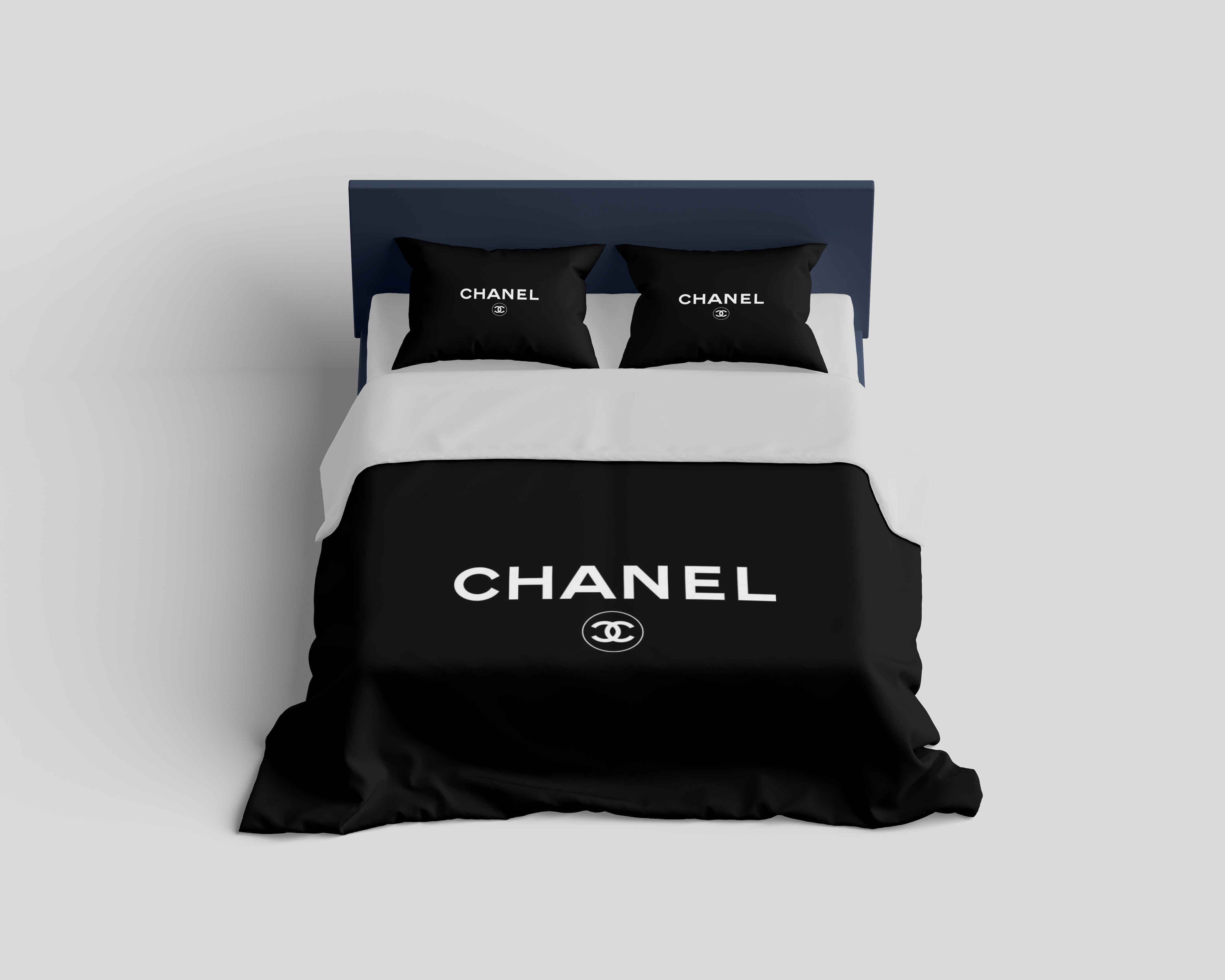 Chanel black classic fashion luxury brand bedding set home decor Bedding Sets