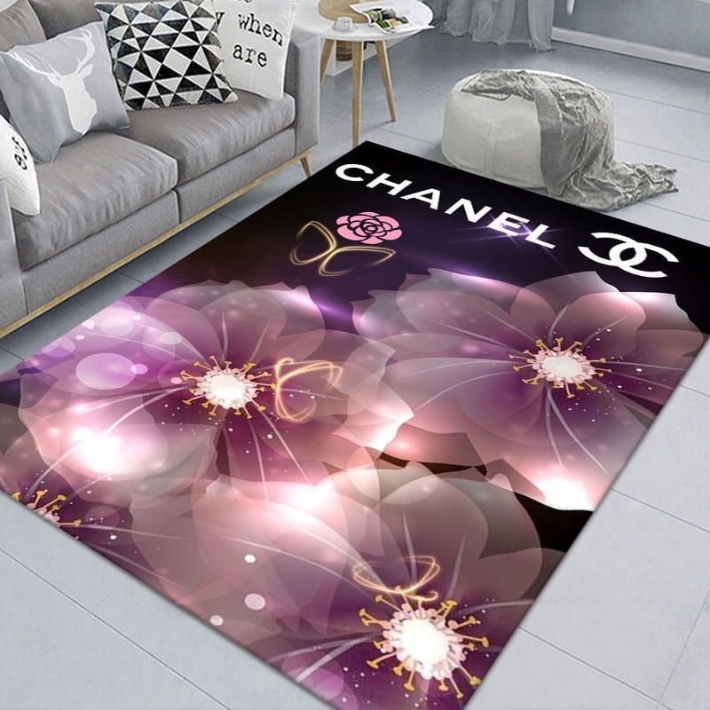 Chanelflowers logo type 547. Upgrade Your Living Room with Luxury Home Decor: Area Carpets, Floor Decor, Door Mats, and Hot Gift Items with style a High-End Fashion Brand Rectangle Rug