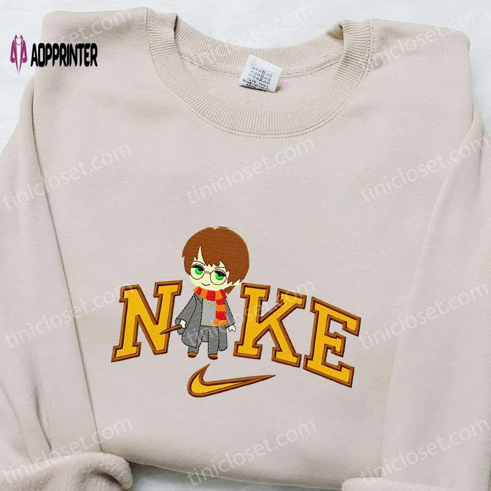 Chibi harry potter x nike movie embroidered tshirt: best nike inspired birthday gift Embroidered Shirt