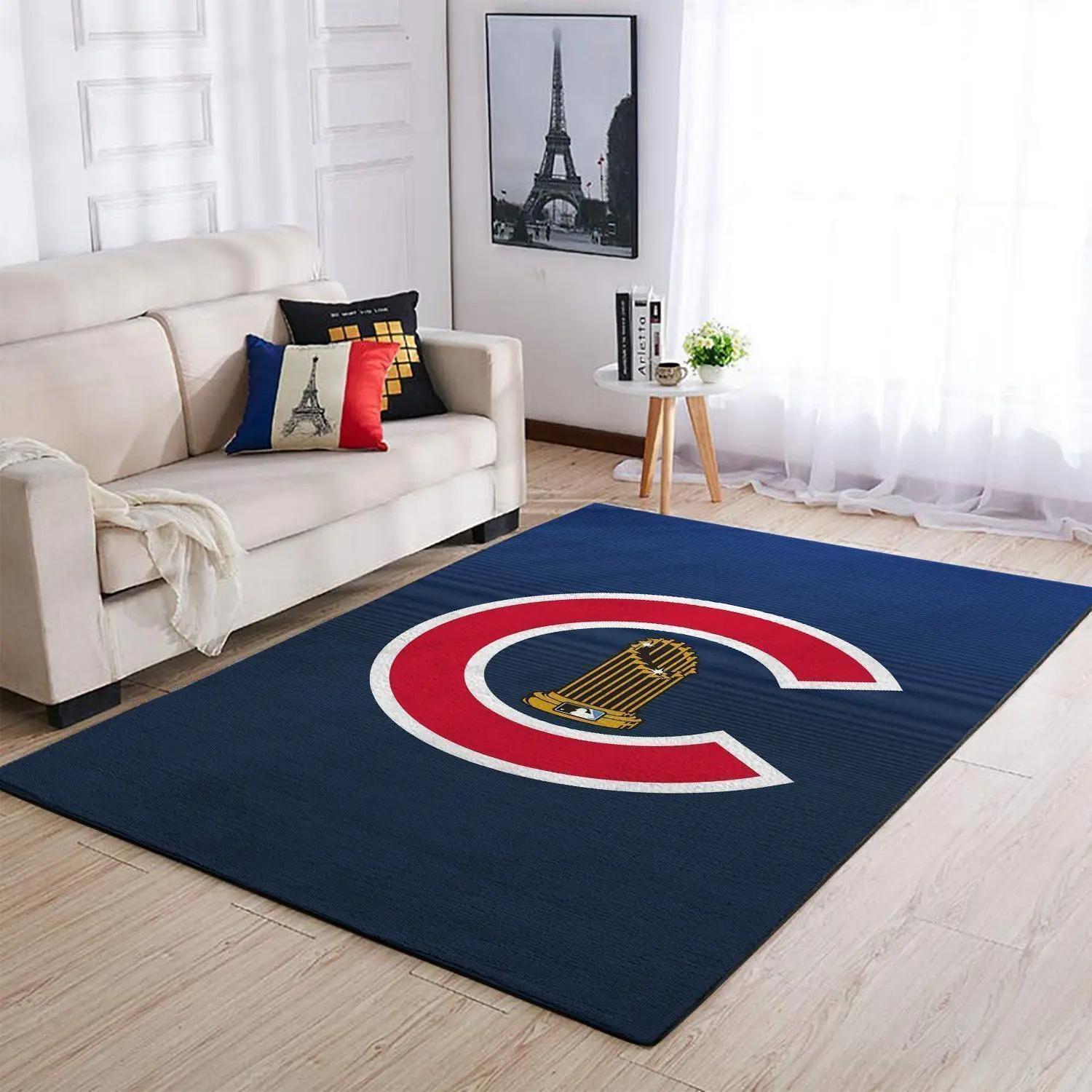 Chicago cubs area rug mlb baseball team logo carpet living room rugs v971 Rectangle Rug