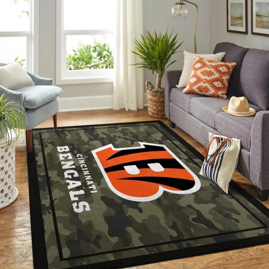 Cincinnati bengals carpet area rug living room rug home decor home decor bedroom living room Rectangle Rug