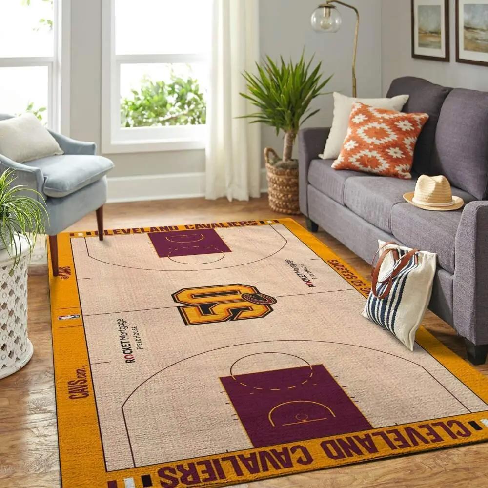 Cleveland cavaliers court nba carpet living room rug regtangle carpet v17247 Rectangle Rug
