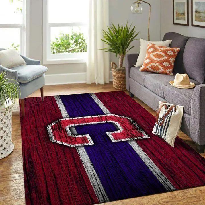 Cleveland indians area rug mlb baseball team logo wooden style rug v580 Rectangle Rug