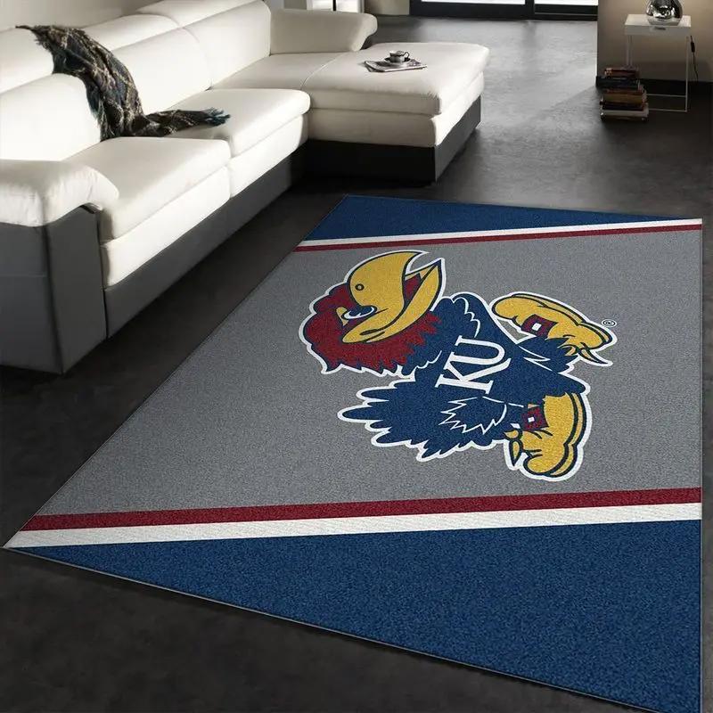 College spirit kansas sport area rug living room and bed room rug rug regtangle carpet floor decor home decor Rectangle Rug